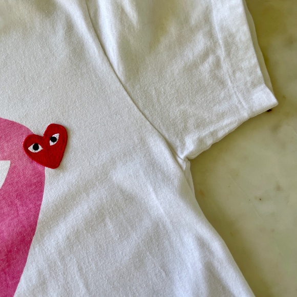 Comme des Garçons PLAY Tee Shirt Pink Heart - Picture 11 of 17